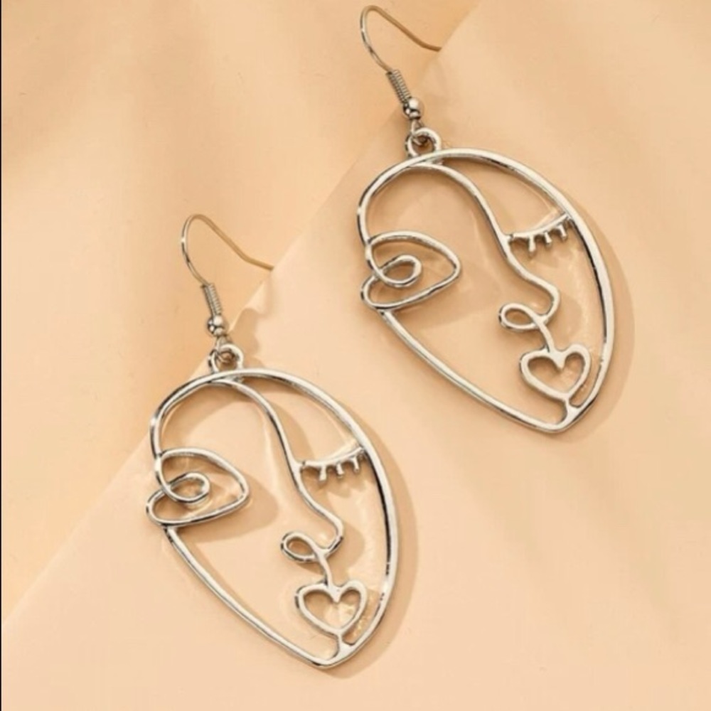 Geometric Picasso face earrings